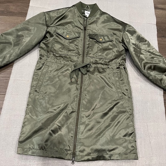 [XS]GAP Greenway Longline Satin Bomber Utility Jacket Women’s NWOT - Picture 3 of 11